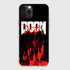 Чехол для iPhone 12 Pro с принтом DOOM Bloody в Петрозаводске, силикон | область печати: задняя сторона чехла, без боковых панелей | Тематика изображения на принте: 2019 | bethesda | demon | doom | eternal | ethernal | game | games | logo | monster | runes | демон | дум | дуум | етернал | игра | игры | какодемон | кровь | лого | логотип | монстр | монстры | руны | символ | этернал