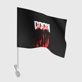 Флаг для автомобиля с принтом DOOM Bloody в Петрозаводске, 100% полиэстер | Размер: 30*21 см | 2019 | bethesda | demon | doom | eternal | ethernal | game | games | logo | monster | runes | демон | дум | дуум | етернал | игра | игры | какодемон | кровь | лого | логотип | монстр | монстры | руны | символ | этернал