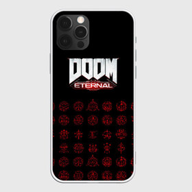 Чехол для iPhone 12 Pro Max с принтом DOOM Eternal в Петрозаводске, Силикон |  | Тематика изображения на принте: 2019 | bethesda | demon | doom | eternal | ethernal | game | games | logo | monster | runes | демон | дум | дуум | етернал | игра | игры | какодемон | кровь | лого | логотип | монстр | монстры | руны | символ | этернал