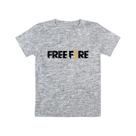 Детская футболка хлопок с принтом Free Fire в Петрозаводске, 100% хлопок | круглый вырез горловины, полуприлегающий силуэт, длина до линии бедер | battlegrounds | fire | free | garena | гарена | фаер | фри
