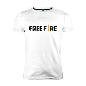 Мужская футболка премиум с принтом Free Fire в Петрозаводске, 92% хлопок, 8% лайкра | приталенный силуэт, круглый вырез ворота, длина до линии бедра, короткий рукав | battlegrounds | fire | free | garena | гарена | фаер | фри
