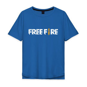 Мужская футболка хлопок Oversize с принтом Garena Free Fire в Петрозаводске, 100% хлопок | свободный крой, круглый ворот, “спинка” длиннее передней части | battlegrounds | fire | free | garena | гарена | фаер | фри