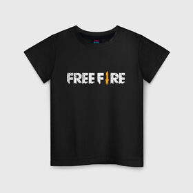 Детская футболка хлопок с принтом Garena Free Fire в Петрозаводске, 100% хлопок | круглый вырез горловины, полуприлегающий силуэт, длина до линии бедер | battlegrounds | fire | free | garena | гарена | фаер | фри