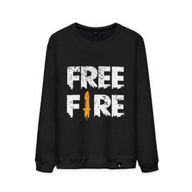 Мужской свитшот хлопок с принтом Free Fire logo в Петрозаводске, 100% хлопок |  | battlegrounds | fire | free | garena | гарена | фаер | фри