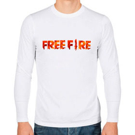 Мужской лонгслив хлопок с принтом Free Fire в Петрозаводске, 100% хлопок |  | Тематика изображения на принте: 
