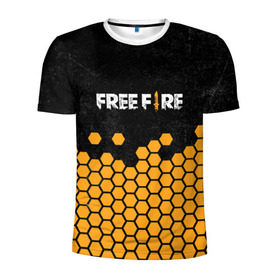 Мужская футболка 3D спортивная с принтом GARENA FREE FIRE в Петрозаводске, 100% полиэстер с улучшенными характеристиками | приталенный силуэт, круглая горловина, широкие плечи, сужается к линии бедра | free fire | garena free fire | гарена 3 | гарена фри | гарена фри фаер | гарено. | игра garena