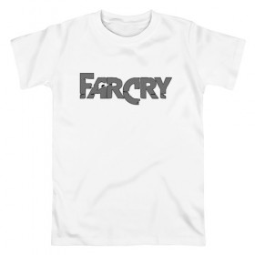 Мужская футболка хлопок с принтом FARCRY в Петрозаводске, 100% хлопок | прямой крой, круглый вырез горловины, длина до линии бедер, слегка спущенное плечо. | 