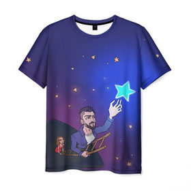 Мужская футболка 3D с принтом JONY Звезда в Петрозаводске, 100% полиэфир | прямой крой, круглый вырез горловины, длина до линии бедер | jony | звезда | лали | певец | тыменяпленила | янея