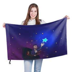 Флаг 3D с принтом JONY Звезда в Петрозаводске, 100% полиэстер | плотность ткани — 95 г/м2, размер — 67 х 109 см. Принт наносится с одной стороны | jony | звезда | лали | певец | тыменяпленила | янея
