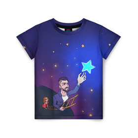 Детская футболка 3D с принтом JONY Звезда в Петрозаводске, 100% гипоаллергенный полиэфир | прямой крой, круглый вырез горловины, длина до линии бедер, чуть спущенное плечо, ткань немного тянется | Тематика изображения на принте: jony | звезда | лали | певец | тыменяпленила | янея