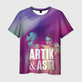 Мужская футболка 3D с принтом Asti & Artik в Петрозаводске, 100% полиэфир | прямой крой, круглый вырез горловины, длина до линии бедер | 7 | astiartik | грустныйдэнс | невероятно | неделимы | подгипнозом