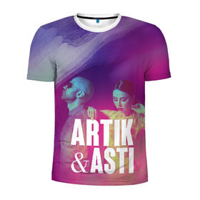 Мужская футболка 3D спортивная с принтом Asti & Artik в Петрозаводске, 100% полиэстер с улучшенными характеристиками | приталенный силуэт, круглая горловина, широкие плечи, сужается к линии бедра | 7 | astiartik | грустныйдэнс | невероятно | неделимы | подгипнозом