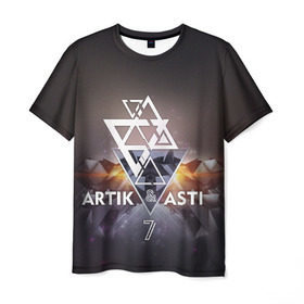 Мужская футболка 3D с принтом ARTIK & ASTI 7 в Петрозаводске, 100% полиэфир | прямой крой, круглый вырез горловины, длина до линии бедер | 7 | astiartik | грустныйдэнс | невероятно | неделимы | подгипнозом