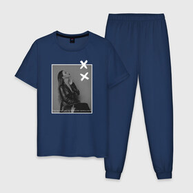 Мужская пижама хлопок с принтом Грустный дэнс в Петрозаводске, 100% хлопок | брюки и футболка прямого кроя, без карманов, на брюках мягкая резинка на поясе и по низу штанин
 | 7 | astiartik | грустныйдэнс | невероятно | неделимы | подгипнозом