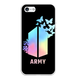 Чехол для iPhone 5/5S матовый с принтом BTS ARMY в Петрозаводске, Силикон | Область печати: задняя сторона чехла, без боковых панелей | army | bangtan boys | beyond the scene | bts | k pop | kpop | love yourself | бтс | к поп