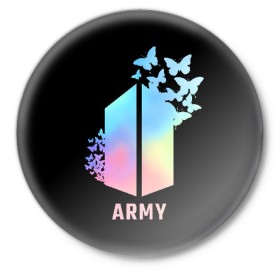 Значок с принтом BTS ARMY в Петрозаводске,  металл | круглая форма, металлическая застежка в виде булавки | army | bangtan boys | beyond the scene | bts | k pop | kpop | love yourself | бтс | к поп