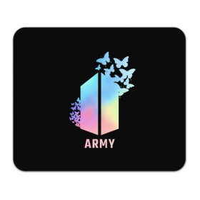 Коврик для мышки прямоугольный с принтом BTS ARMY в Петрозаводске, натуральный каучук | размер 230 х 185 мм; запечатка лицевой стороны | Тематика изображения на принте: army | bangtan boys | beyond the scene | bts | k pop | kpop | love yourself | бтс | к поп