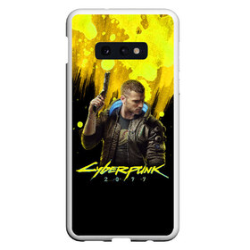 Чехол для Samsung S10E с принтом CYBERPUNK 2077 в Петрозаводске, Силикон | Область печати: задняя сторона чехла, без боковых панелей | Тематика изображения на принте: 2077 | cyber | cyberpunk | demon | glitch | keanu | logo | punk | reeves | samurai | symbol | team | trauma | глитч | демон | киану | кибер | киберпанк | клан | лого | логотип | огонь | панк | ривз | самурай | символ