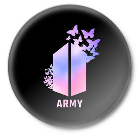 Значок с принтом BTS ARMY в Петрозаводске,  металл | круглая форма, металлическая застежка в виде булавки | army | bangtan boys | beyond the scene | bts | k pop | kpop | love yourself | бтс | к поп