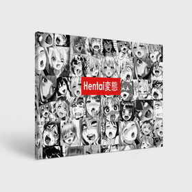 Холст прямоугольный с принтом Hentai в Петрозаводске, 100% ПВХ |  | ahegao | anime | black   white | cartoon | collage | comic | emotion | faces | girls | hieroglyphs | inscription | japanese | manga | mouth | open | аниме | девушки | иероглифы | коллаж | комикс | лица | мультфильм | надпись | 