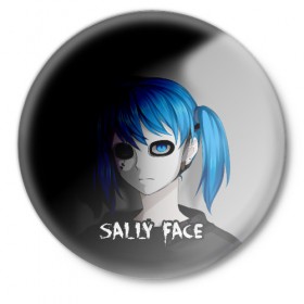 Значок с принтом Sally face в Петрозаводске,  металл | круглая форма, металлическая застежка в виде булавки | sally face | маска | сали | салли | салли кромсалли | фейс | фишер