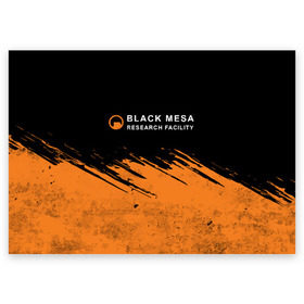 Поздравительная открытка с принтом BLACK MESA (Half-Life) в Петрозаводске, 100% бумага | плотность бумаги 280 г/м2, матовая, на обратной стороне линовка и место для марки
 | black | counter | csgo | freeman | gordon | half | half life | halflife | lambda | life | logo | mesa | portal | strike | xen | гордон | контр | лайф | лого | портал | символ | страйк | фримен | халф | халф лайф | халфлайф