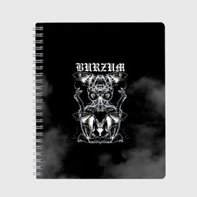 Тетрадь с принтом Burzum в Петрозаводске, 100% бумага | 48 листов, плотность листов — 60 г/м2, плотность картонной обложки — 250 г/м2. Листы скреплены сбоку удобной пружинной спиралью. Уголки страниц и обложки скругленные. Цвет линий — светло-серый
 | burz | burzum | byelobog | cymophane | darkthrone | deathlike silence | mayhem | misanthropy | old funeral | блэк метал | бурзум | бурзун | варг викернес | дарк эмбиент | метал | тьма