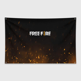 Флаг-баннер с принтом FREE FIRE в Петрозаводске, 100% полиэстер | размер 67 х 109 см, плотность ткани — 95 г/м2; по краям флага есть четыре люверса для крепления | battle | battlegrounds | fire | free | game | games | garena | logo | mobile | royale | батлграунд | битва | гарена | гарено | игра | игры | королевская | лого | логотип | мобайл | онлайн | символ | фаер | фаир | фри