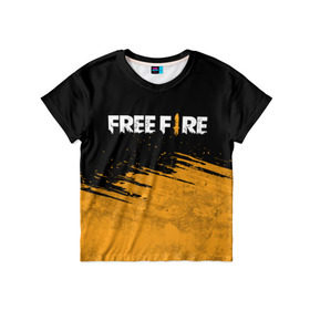 Детская футболка 3D с принтом FREE FIRE в Петрозаводске, 100% гипоаллергенный полиэфир | прямой крой, круглый вырез горловины, длина до линии бедер, чуть спущенное плечо, ткань немного тянется | 