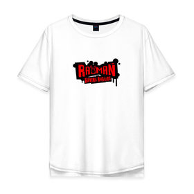 Мужская футболка хлопок Oversize с принтом RAYMAN RAVING RABBIDS в Петрозаводске, 100% хлопок | свободный крой, круглый ворот, “спинка” длиннее передней части | 