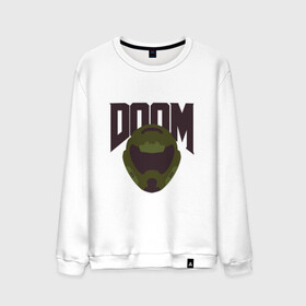 Мужской свитшот хлопок с принтом DOOM в Петрозаводске, 100% хлопок |  | doom | doom eternal | game | minimalism | игры | минимализм