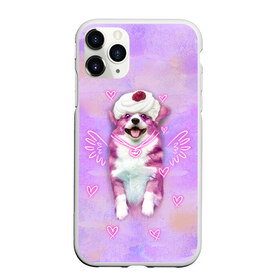 Чехол для iPhone 11 Pro Max матовый с принтом Ангелок корги в Петрозаводске, Силикон |  | dog | ангел | ангелок | еда | корги | мороженое | пес | пироженко | пирожное | сердечки | собака | собачка