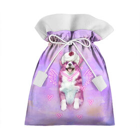 Подарочный 3D мешок с принтом Ангелок корги в Петрозаводске, 100% полиэстер | Размер: 29*39 см | dog | ангел | ангелок | еда | корги | мороженое | пес | пироженко | пирожное | сердечки | собака | собачка