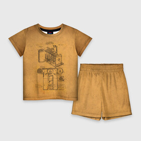 Детский костюм с шортами 3D с принтом Photographic Camera Patent в Петрозаводске,  |  | patent | идея | история | камера | патент | разработка | фотик | фотоаппарат | фотограф | чертеж | чертежи