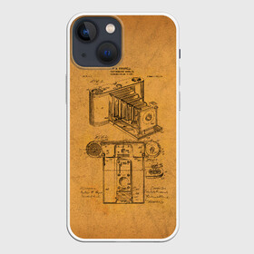 Чехол для iPhone 13 mini с принтом Photographic Camera Patent в Петрозаводске,  |  | patent | идея | история | камера | патент | разработка | фотик | фотоаппарат | фотограф | чертеж | чертежи