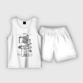Детская пижама с шортами хлопок с принтом Photographic Camera Patent в Петрозаводске,  |  | patent | идея | история | камера | патент | разработка | фотик | фотоаппарат | фотограф | чертеж | чертежи