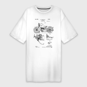 Платье-футболка хлопок с принтом Patent Harley в Петрозаводске,  |  | harley | patent | байк | байкер | идея | история | механика | мото | мотоцикл | патент | разработка | харлей | чертеж | чертежи