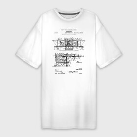 Платье-футболка хлопок с принтом Patent   Flying machine в Петрозаводске,  |  | patent | идея | история | летать | летающий | машина | механика | патент | разработка | самолет | чертеж | чертежи