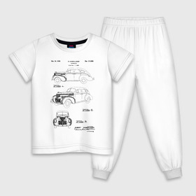 Детская пижама хлопок с принтом Patent - Automobile в Петрозаводске, 100% хлопок |  брюки и футболка прямого кроя, без карманов, на брюках мягкая резинка на поясе и по низу штанин
 | car | patent | авто | автомобиль | идея | история | машина | механика | патент | разработка | чертеж | чертежи