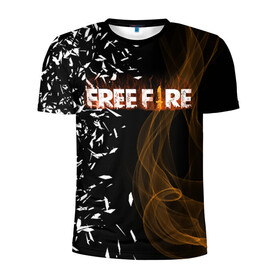 Мужская футболка 3D спортивная с принтом FREE FIRE в Петрозаводске, 100% полиэстер с улучшенными характеристиками | приталенный силуэт, круглая горловина, широкие плечи, сужается к линии бедра | free fire | free fire pc | game | garena | mobile game | royale | trsffb | битва онлайн | гарена | игра | огонь | свободный огонь | фри фаер