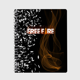 Тетрадь с принтом FREE FIRE в Петрозаводске, 100% бумага | 48 листов, плотность листов — 60 г/м2, плотность картонной обложки — 250 г/м2. Листы скреплены сбоку удобной пружинной спиралью. Уголки страниц и обложки скругленные. Цвет линий — светло-серый
 | free fire | free fire pc | game | garena | mobile game | royale | trsffb | битва онлайн | гарена | игра | огонь | свободный огонь | фри фаер