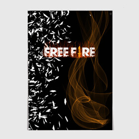 Постер с принтом FREE FIRE в Петрозаводске, 100% бумага
 | бумага, плотность 150 мг. Матовая, но за счет высокого коэффициента гладкости имеет небольшой блеск и дает на свету блики, но в отличии от глянцевой бумаги не покрыта лаком | free fire | free fire pc | game | garena | mobile game | royale | trsffb | битва онлайн | гарена | игра | огонь | свободный огонь | фри фаер