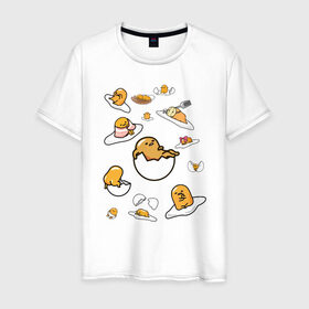 Мужская футболка хлопок с принтом Ленивое яйцо в Петрозаводске, 100% хлопок | прямой крой, круглый вырез горловины, длина до линии бедер, слегка спущенное плечо. | 