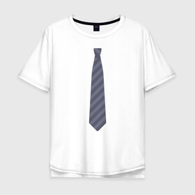 Мужская футболка хлопок Oversize с принтом Business в Петрозаводске, 100% хлопок | свободный крой, круглый ворот, “спинка” длиннее передней части | business | business style | галстук | деловой стиль
