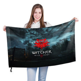 Флаг 3D с принтом THE WITCHER 3:WILD HUNT в Петрозаводске, 100% полиэстер | плотность ткани — 95 г/м2, размер — 67 х 109 см. Принт наносится с одной стороны | cd projekt red | ciri | game | geralt | geralt of rivia | gwynbleidd | the witcher | the witcher 3: wild hunt | ведьмак | ведьмак 3: дикая охота | геральт | геральт из ривии | цири | цирилла