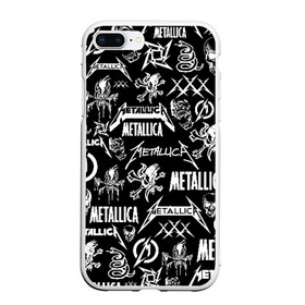 Чехол для iPhone 7Plus/8 Plus матовый с принтом METALLICA LOGOBOMBING в Петрозаводске, Силикон | Область печати: задняя сторона чехла, без боковых панелей | matters metallica | metallica | metallica else | metallica nothing | metallicas metallica | nothing else | металлика | металлика.