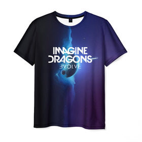 Мужская футболка 3D с принтом IMAGINE DRAGONS в Петрозаводске, 100% полиэфир | прямой крой, круглый вырез горловины, длина до линии бедер | evolve | id | imagine dragons | драконы | ид