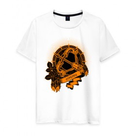 Мужская футболка хлопок с принтом Стрелец в Петрозаводске, 100% хлопок | прямой крой, круглый вырез горловины, длина до линии бедер, слегка спущенное плечо. | астрология | гороскоп | знак | зодиак | стрелец
