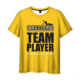 Мужская футболка 3D с принтом Brazzers Team player в Петрозаводске, 100% полиэфир | прямой крой, круглый вырез горловины, длина до линии бедер | adults | brazzers | casting | emblem | films | girl | inscription | logo | player | producer | silhouette | studio | team | девушка | игрок | кастинг | командный | логотип | надпись | продюсер | силуэт | студия | фильмы | эмблема