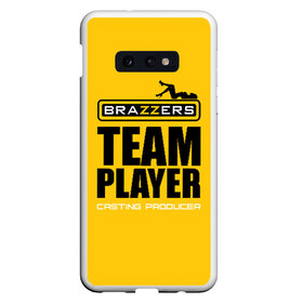 Чехол для Samsung S10E с принтом Brazzers Team player в Петрозаводске, Силикон | Область печати: задняя сторона чехла, без боковых панелей | adults | brazzers | casting | emblem | films | girl | inscription | logo | player | producer | silhouette | studio | team | девушка | игрок | кастинг | командный | логотип | надпись | продюсер | силуэт | студия | фильмы | эмблема